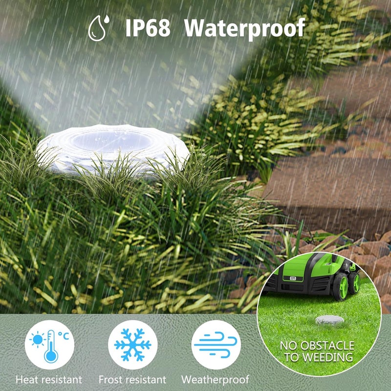 echosari Solar Ground Lights 12 Pack, Upgraded Solar Garden Lights Auto ON/Off Landscape Lighting Outdoor In-Ground Lights Waterproof Long Lasting for Pathway Walkway Patio (Cool White) - Image 5